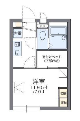 レオパレスコンフォート明石(1K/2階)の間取り写真
