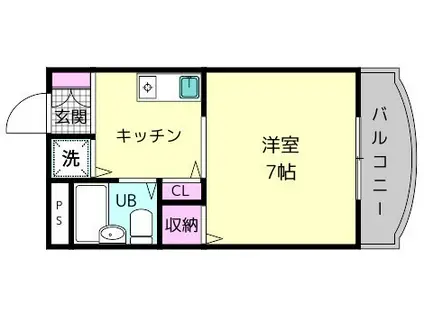 ピュア・ハイツ(1K/4階)の間取り写真