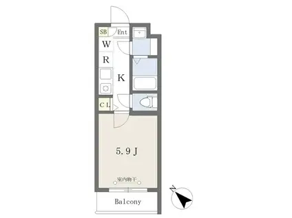 プリマヴェーラ行徳(1K/3階)の間取り写真