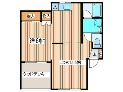 シルバーウェーブコートII(1LDK/1階)の間取り写真