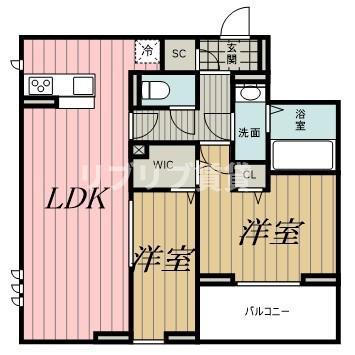 CLASSEUM都賀(2LDK/3階)の間取り写真