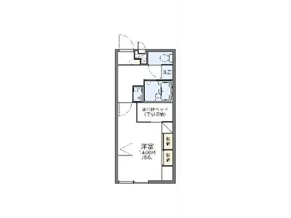 レオパレスフルールI(1K/2階)の間取り写真