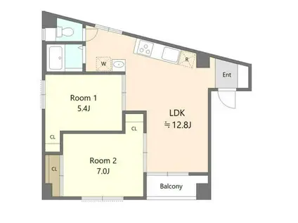 MAISON HOSOYAMA(2LDK/5階)の間取り写真
