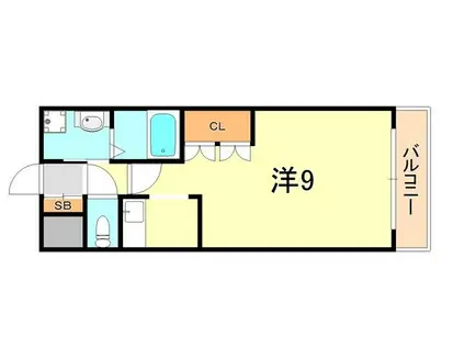 メゾン・ド・メルヴェーユ(1K/1階)の間取り写真