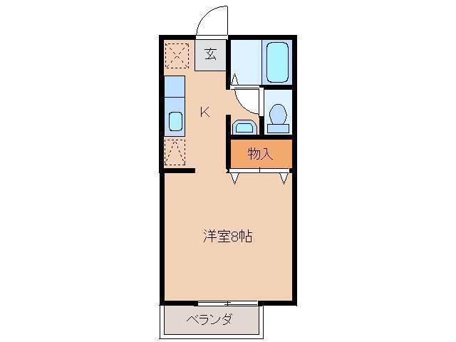 メルベイユ24(1K/1階)の間取り写真