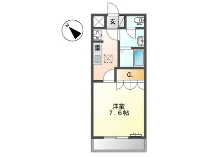 ウエスト SIDE COURT(1K/1階)の間取り写真