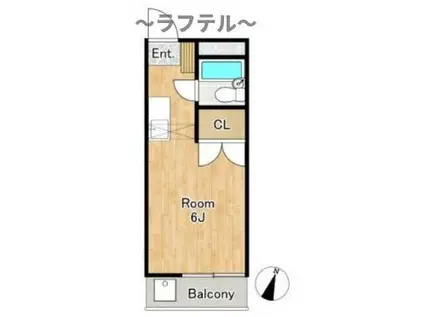 リスタ所沢(ワンルーム/1階)の間取り写真