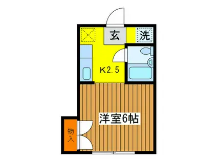 メゾン美光(1K/1階)の間取り写真