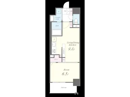 ディアコートオリヴィエ(1LDK/6階)の間取り写真