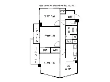 VIA・LATTEA II(2LDK/1階)の間取り写真