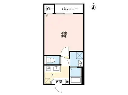 LETS SMART(1K/2階)の間取り写真