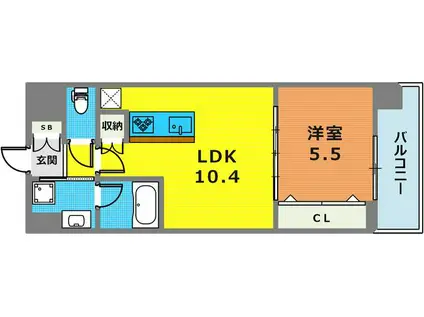 LINO OKAMOTO(1LDK/2階)の間取り写真