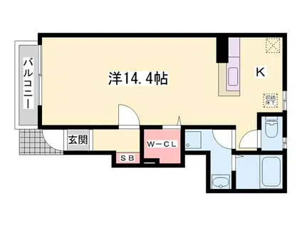 サニーパレス D棟(ワンルーム/1階)の間取り写真