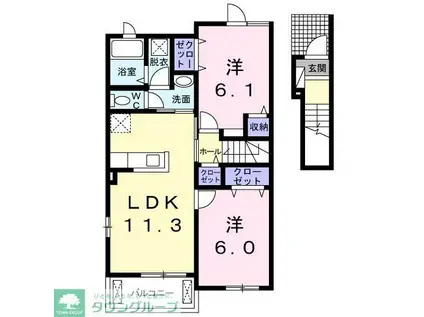 コズカイリーデII(2LDK/2階)の間取り写真