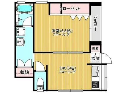 ハイツ村瀬(1DK/1階)の間取り写真