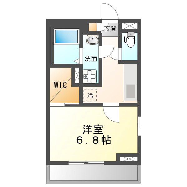 フルール野並(1K/2階)の間取り写真