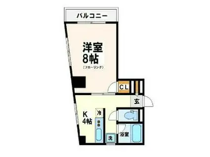 ウエストバレーII(1K/3階)の間取り写真