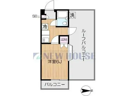 神楽坂ホワイエ(1K/3階)の間取り写真