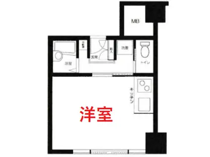 高輪ヒルズ(1K/1階)の間取り写真