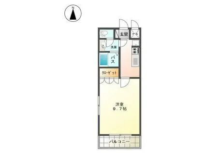 プランドールYS II(1K/2階)の間取り写真