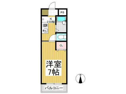 セピアコート(1K/3階)の間取り写真