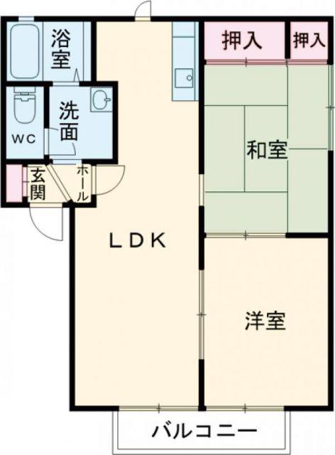 メゾンティファA(2LDK/2階)の間取り写真