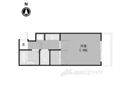 スカイロード御池(1K/1階)の間取り写真