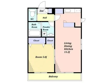 HOUSE WAON(1LDK/2階)の間取り写真