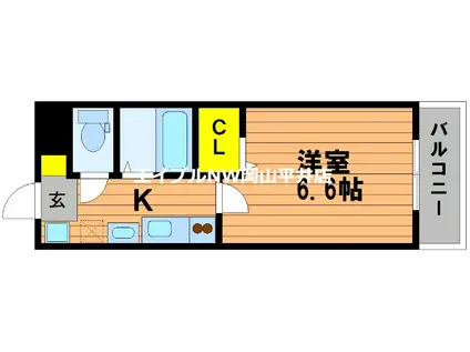ウェーブレジデンス原尾島III(1K/3階)の間取り写真