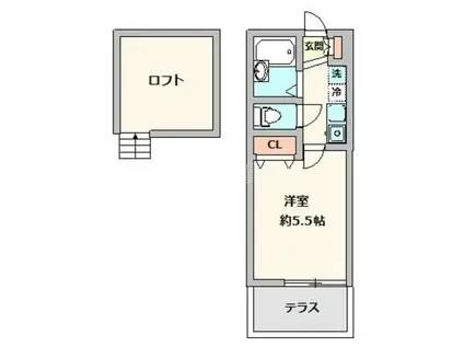 シティーコート(1K/1階)の間取り写真