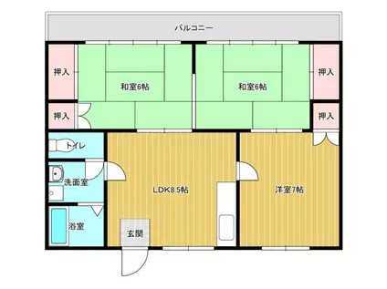 TRハイツ(3LDK/2階)の間取り写真