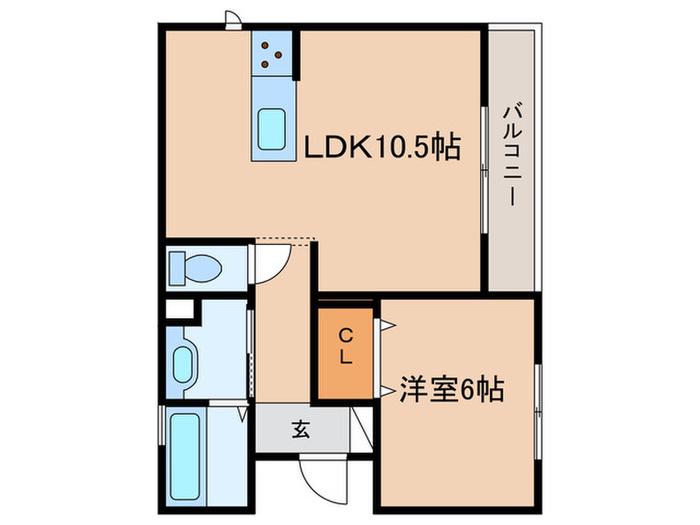 セゾン ソレイユ(1LDK/1階)の間取り写真