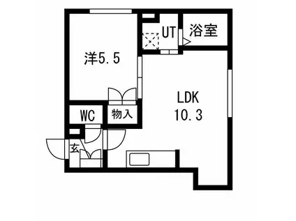 ザ池上レジデンス(1LDK/1階)の間取り写真