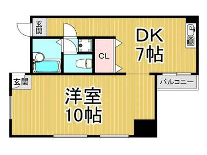 フレグランス宝塚(1DK/3階)の間取り写真