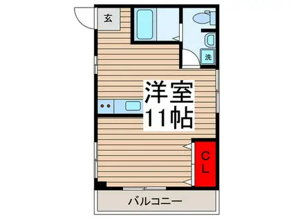 エヴァグリーン(ワンルーム/4階)の間取り写真