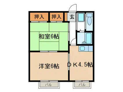 クリーンハイツ宮西(2DK/3階)の間取り写真
