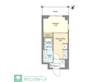 リテラス三ノ輪ウエスト(1DK/8階)の間取り写真