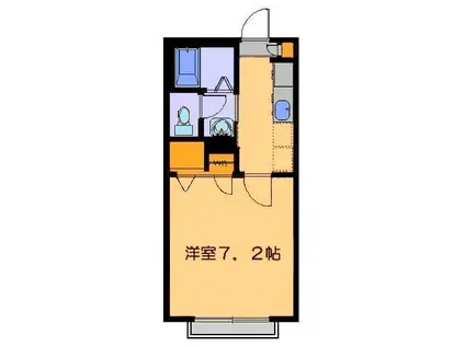 ふらっと ぽぴい(1K/2階)の間取り写真