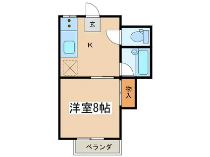 ミルキーウェイA(1K/2階)の間取り写真