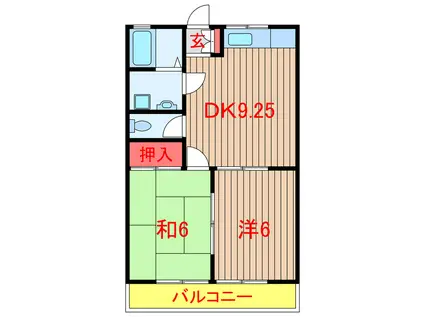 サンパセオ(2DK/2階)の間取り写真