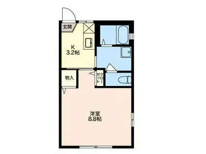 サンマルコ吉澤(1K/2階)の間取り写真