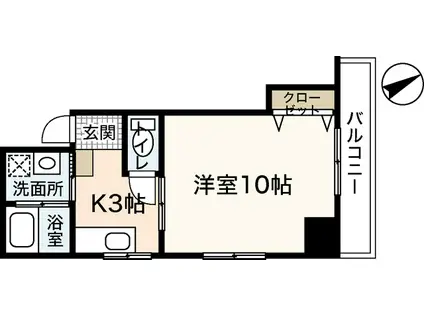 CREA HIROMI(1K/3階)の間取り写真