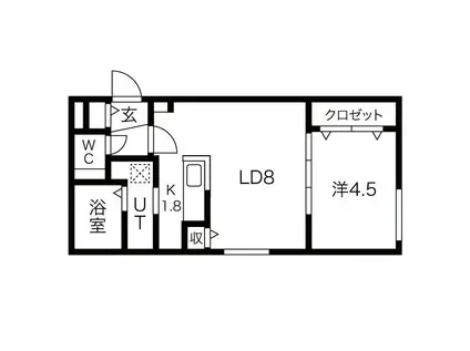 FUENTE27(1LDK/1階)の間取り写真