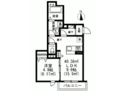 GRAND ESPOIR(1LDK/2階)の間取り写真