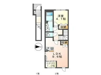 CALM MAISON II(1LDK/2階)の間取り写真