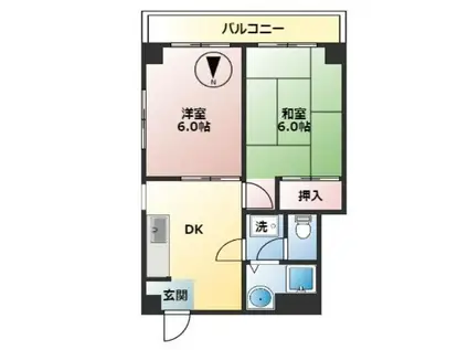 雅マンション(2DK/2階)の間取り写真