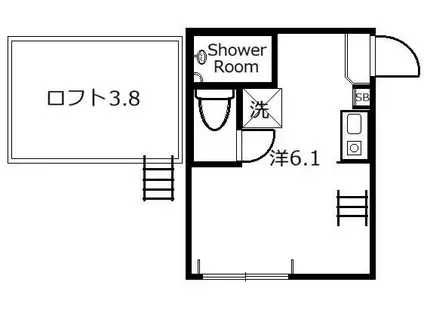 ポルテシャンス西巣鴨(ワンルーム/2階)の間取り写真