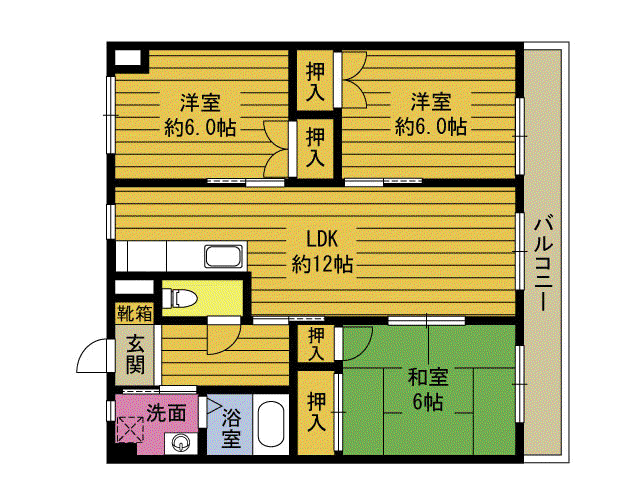 ルーエハイムBLD(3LDK/4階)の間取り写真
