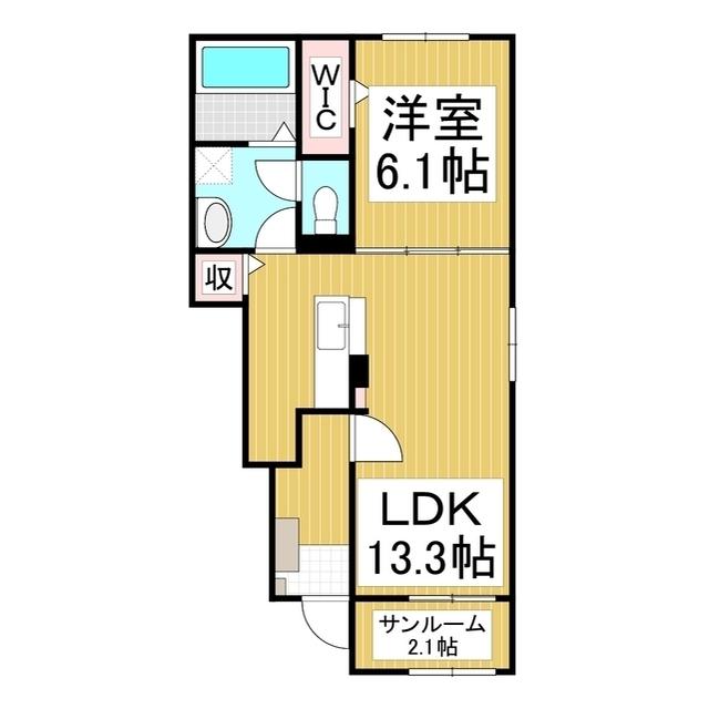 D・K カクモII(1LDK/1階)の間取り写真