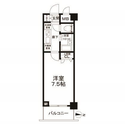 メインステージ広尾(1K/3階)の間取り写真
